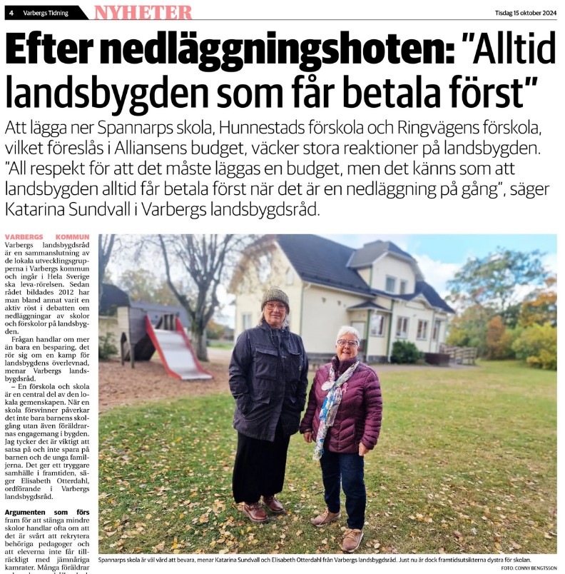 Varbergs Tidning: Alltid landsbygden som får betala först