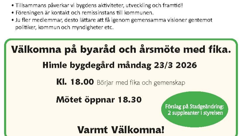 Byaråd och årsmöte 2026